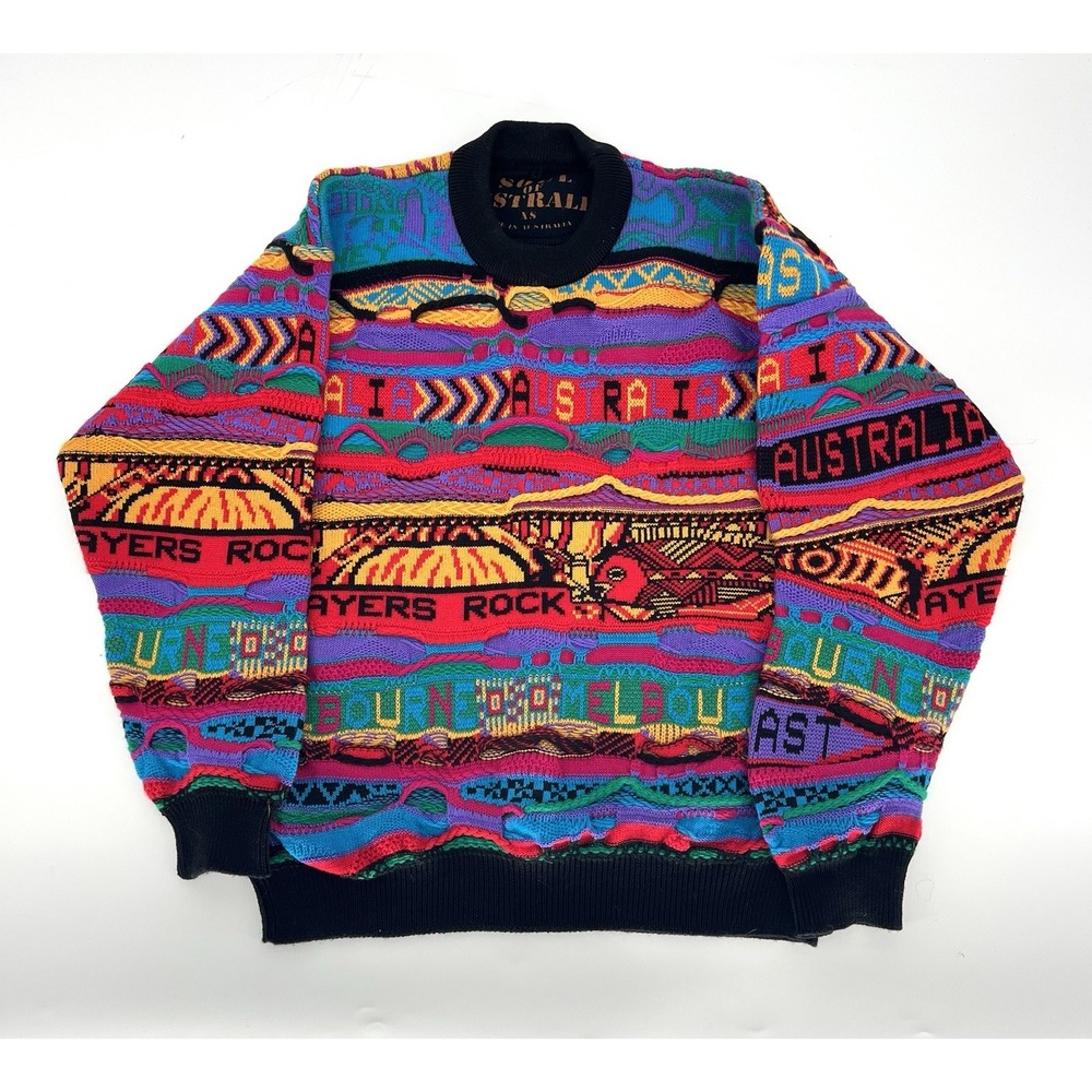Vintage Coogi XS Sweater Made in Australia Soul of Australia Ayers Rock RARE